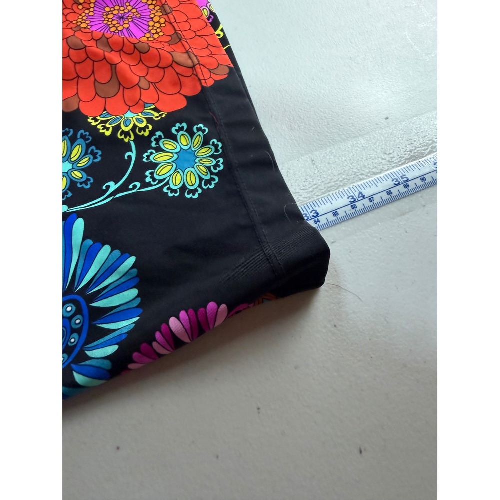 Trina Turk Cover-Up Pants Women Medium Black Electric Reef Floral Retro NWT - Picture 11 of 13